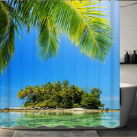 Thumbnail for Island Odyssey Palm Tree Shower Curtain