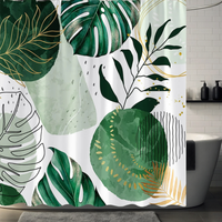 Thumbnail for Jade Dreamy Monstera Shower Curtain