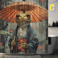 Thumbnail for Japanese Frog WITH UMBRELLA Shower Curtain