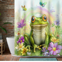 Thumbnail for Kawaii Frog Shower Curtain