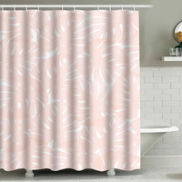 Thumbnail for Light Pink Monstera Shower Curtain