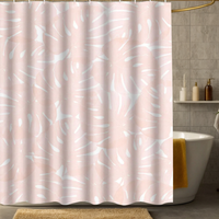 Thumbnail for Light Pink Monstera Shower Curtain