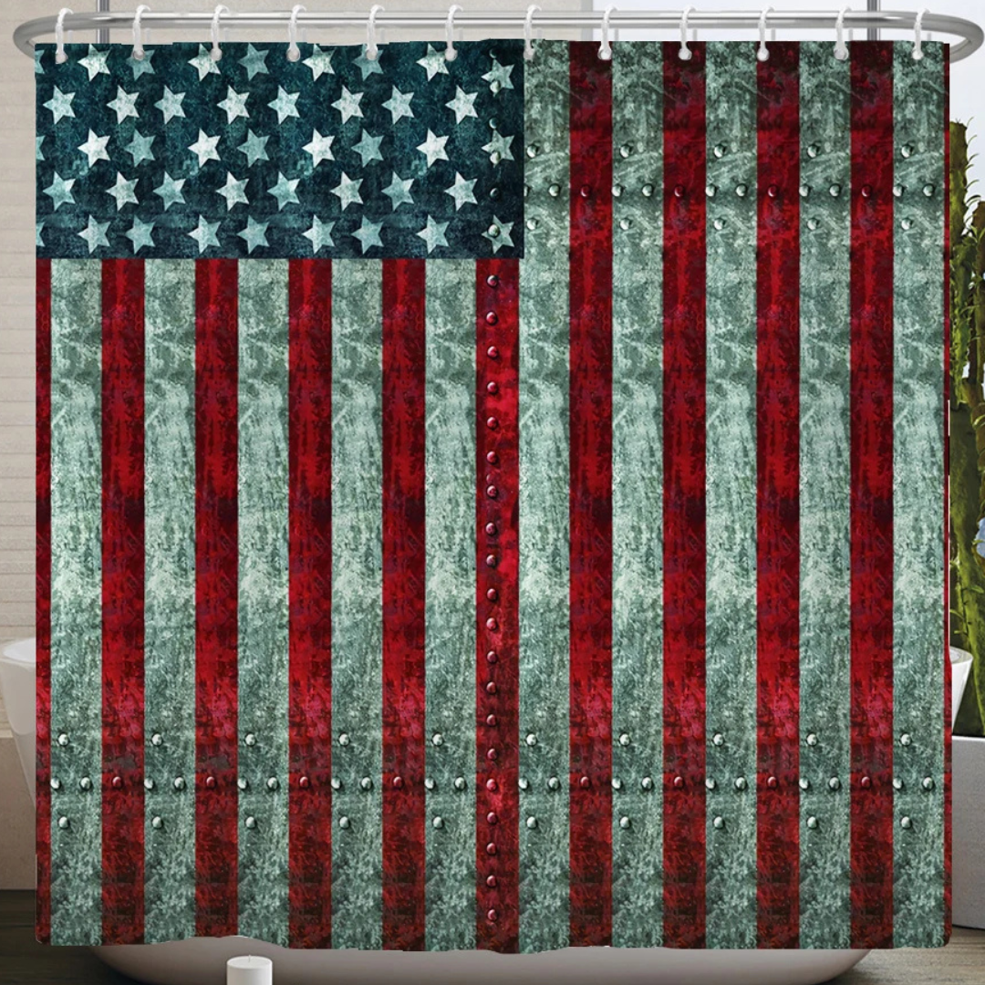 Logan Patriot American Flag Shower Curtain