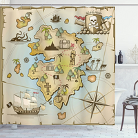 Thumbnail for Lost Island Treasure Map Shower Curtain 