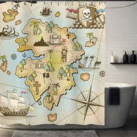 Thumbnail for Lost Island Treasure Map Shower Curtain