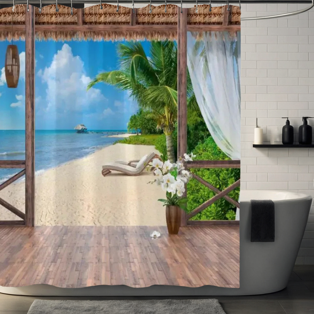 Luxury Paradise Palm Tree Shower Curtain