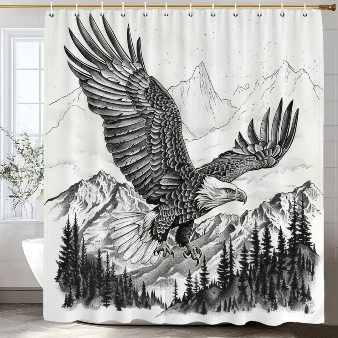 Majestic Eagle Scenic Landscape Shower Curtain