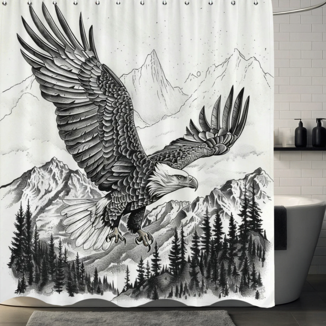 Majestic Eagle Scenic Landscape Shower Curtain