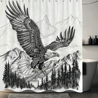 Thumbnail for Majestic Eagle Scenic Landscape Shower Curtain