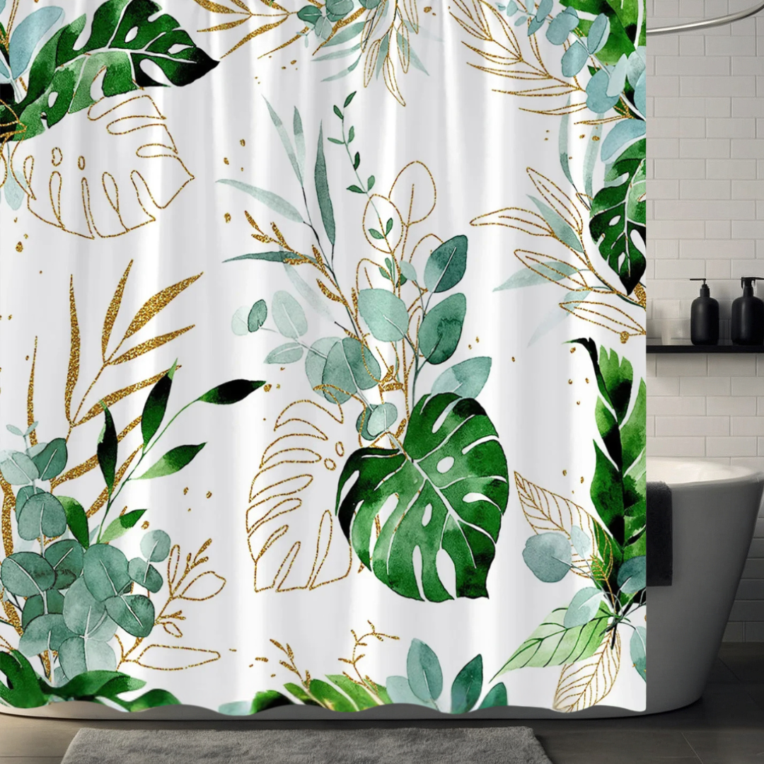 Maya Soft Monstera Leaf Shower Curtain