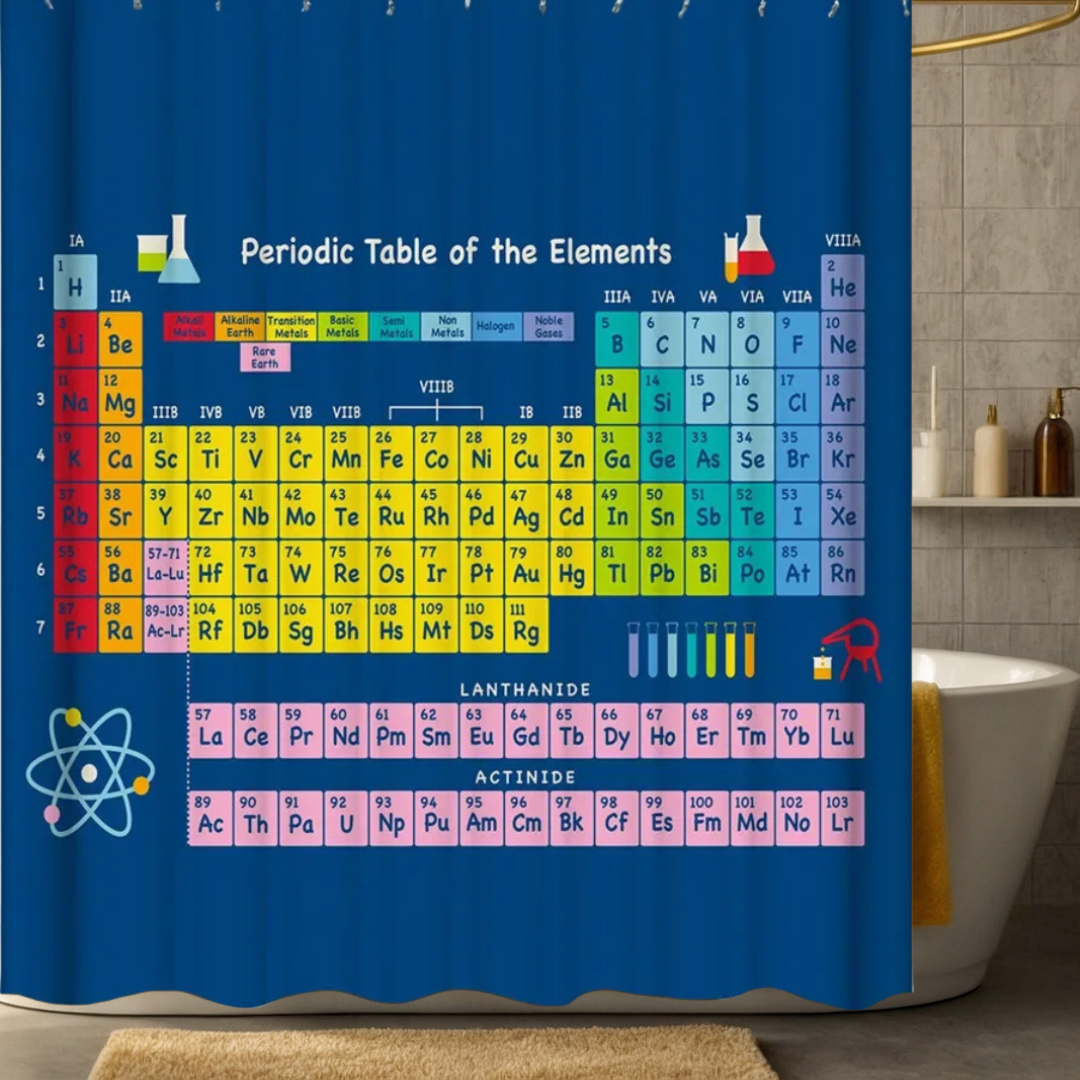 Mendeleev Periodic Table Shower Curtain