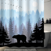 Thumbnail for Midnight Woods Bear Shower Curtain