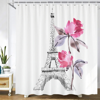 Thumbnail for Minimal Paris Eiffel Tower Shower Curtain