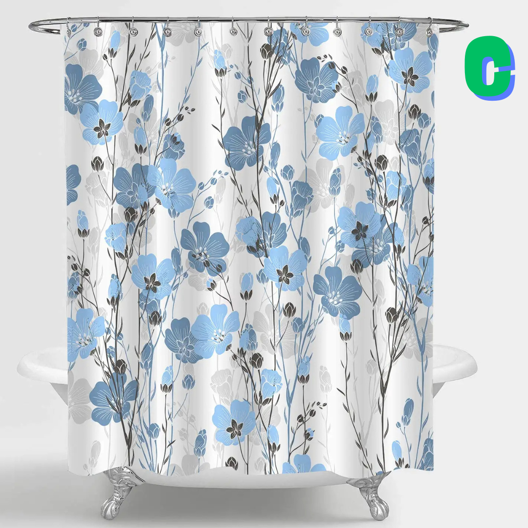 COUNTRY Minimalist Floral Shower Curtain