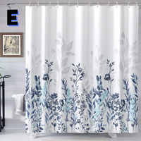 Thumbnail for Minimalist Floral Shower Curtain WITH LEAVES