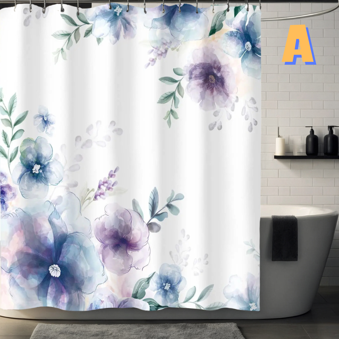 Minimalist Floral Shower Curtain