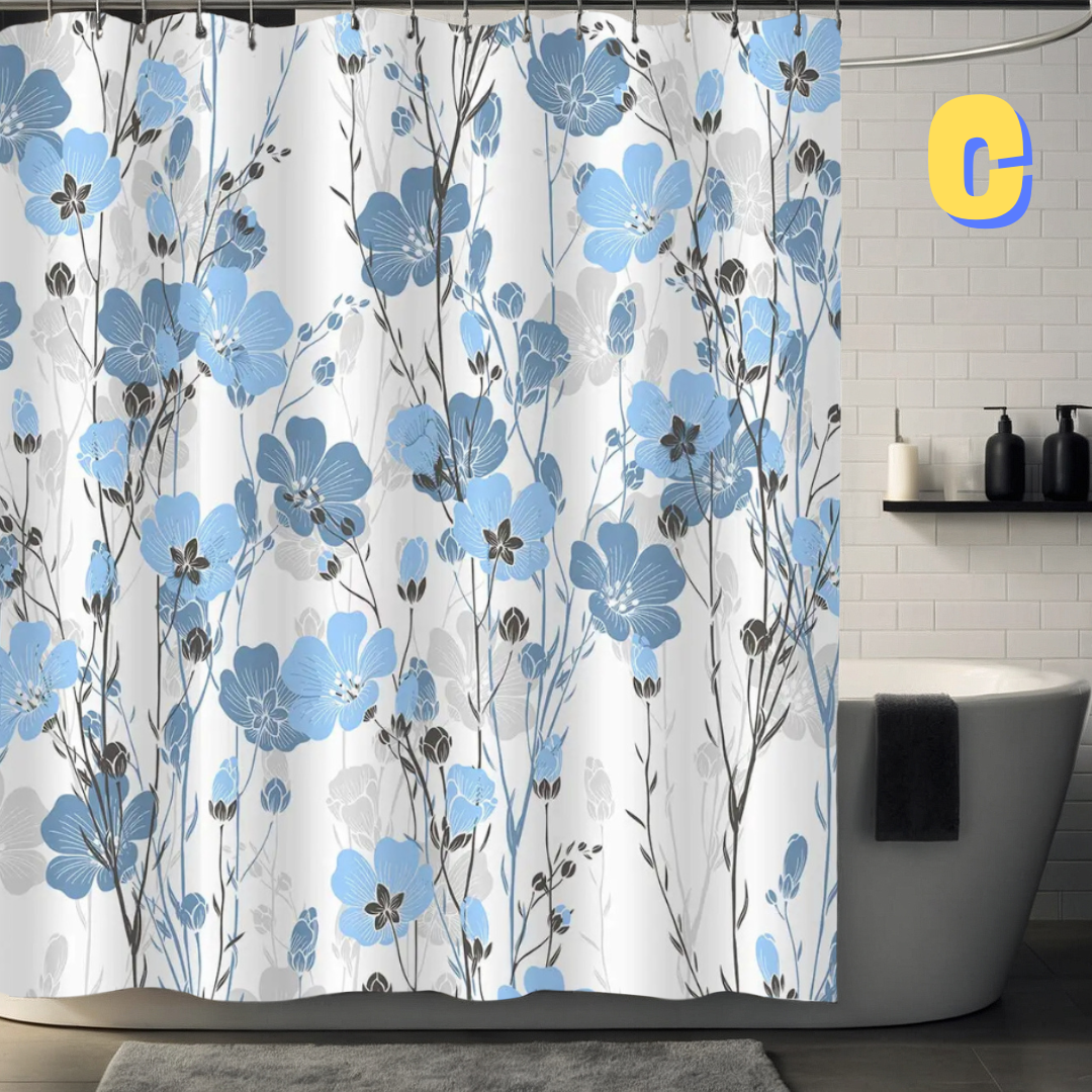COUNTRY Minimalist Floral Shower Curtain