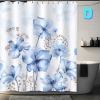 Thumbnail for SIMPLE Minimalist Floral Shower Curtain