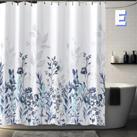 Thumbnail for Minimalist Floral Shower Curtain WITH LEAVES