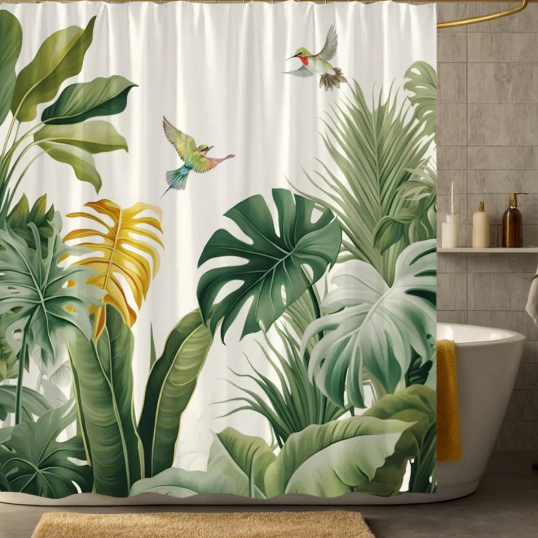 Monstera Leaves Shower Curtain