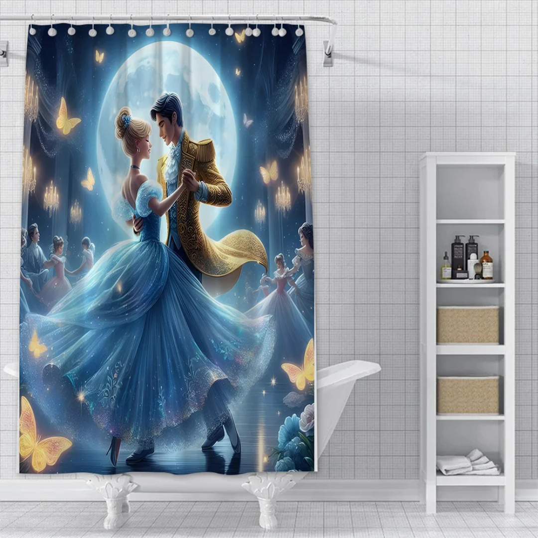 Moonlight Waltz Cinderella Shower Curtain