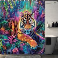 Thumbnail for Multicolor Tiger Shower Curtain