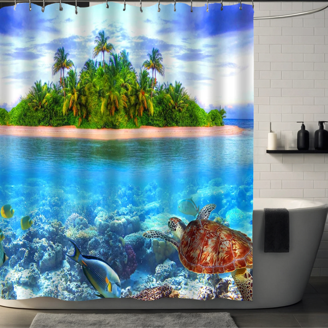 Nautical Palm Tree Shower Curtain