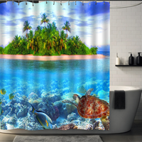 Thumbnail for Nautical Palm Tree Shower Curtain