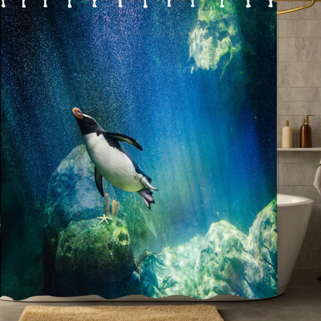 Nautical Penguin Shower Curtain