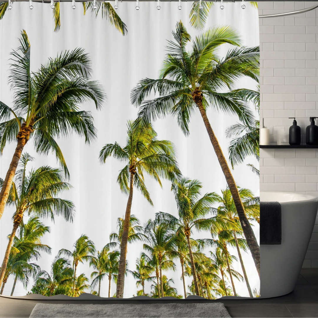 Neutral Palm Tree Shower Curtain