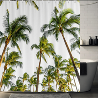 Thumbnail for Neutral Palm Tree Shower Curtain