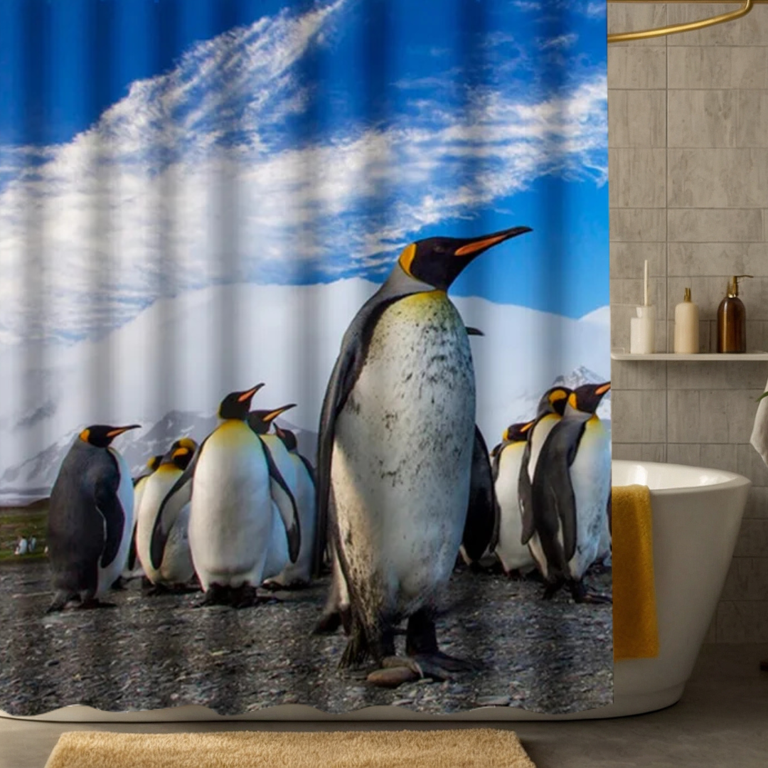 Northern Joy Penguin Shower Curtain