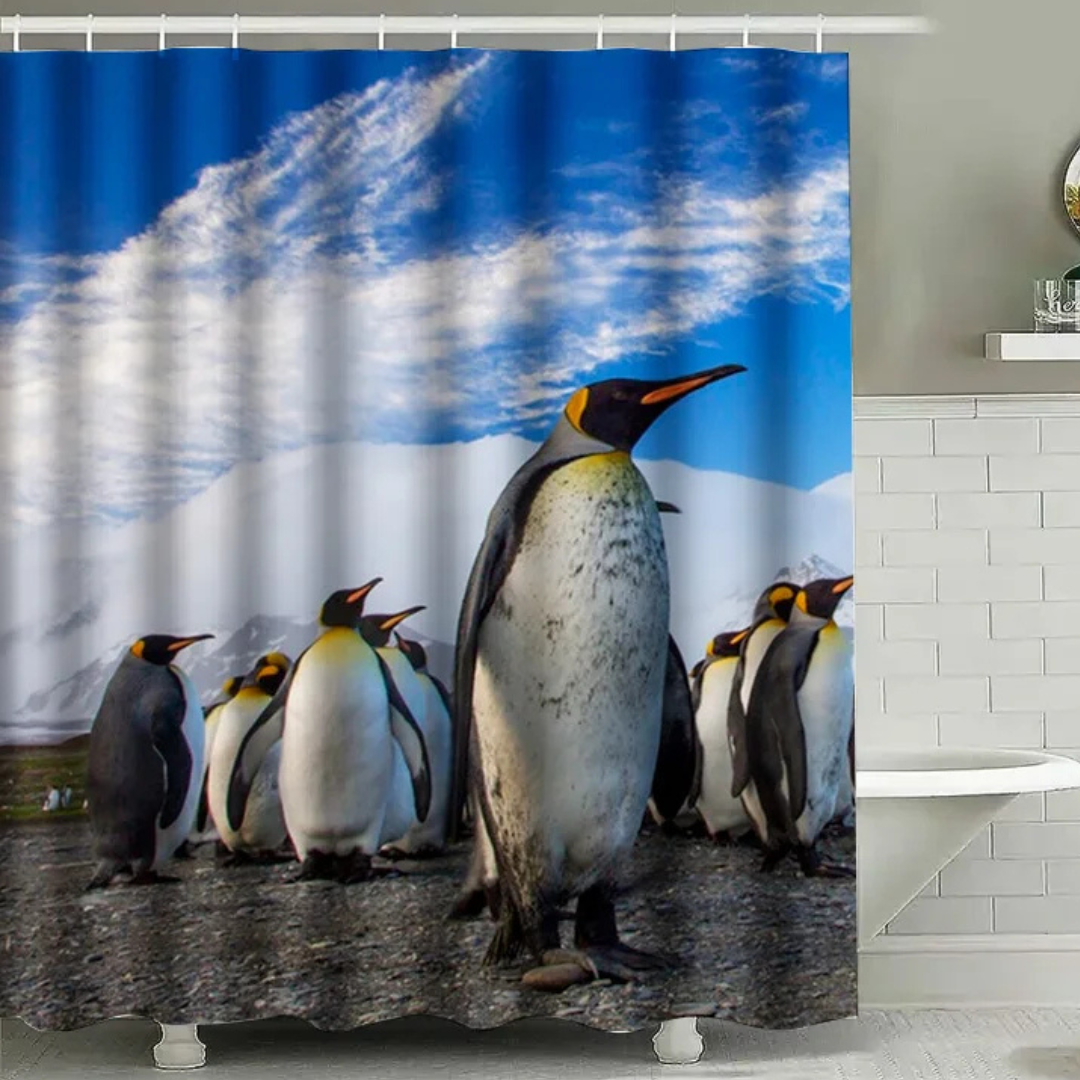 Northern Joy Penguin Shower Curtain
