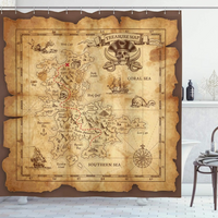 Thumbnail for Old Pirate Treasure Map Shower Curtain