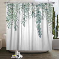 Thumbnail for Olivia Breeze Green Eucalyptus Shower Curtain