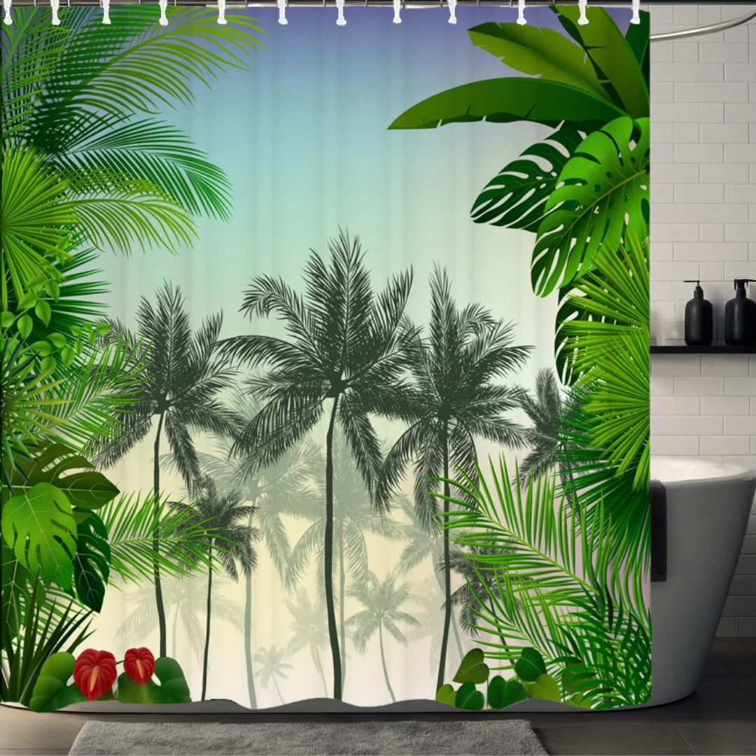 Ombre Palm Tree Shower Curtain