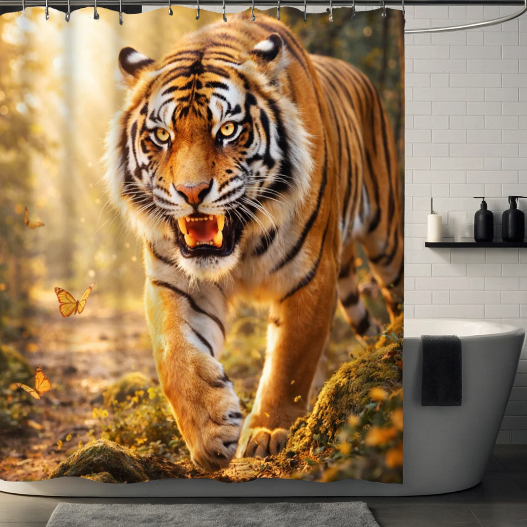 Orange Tiger Shower Curtain
