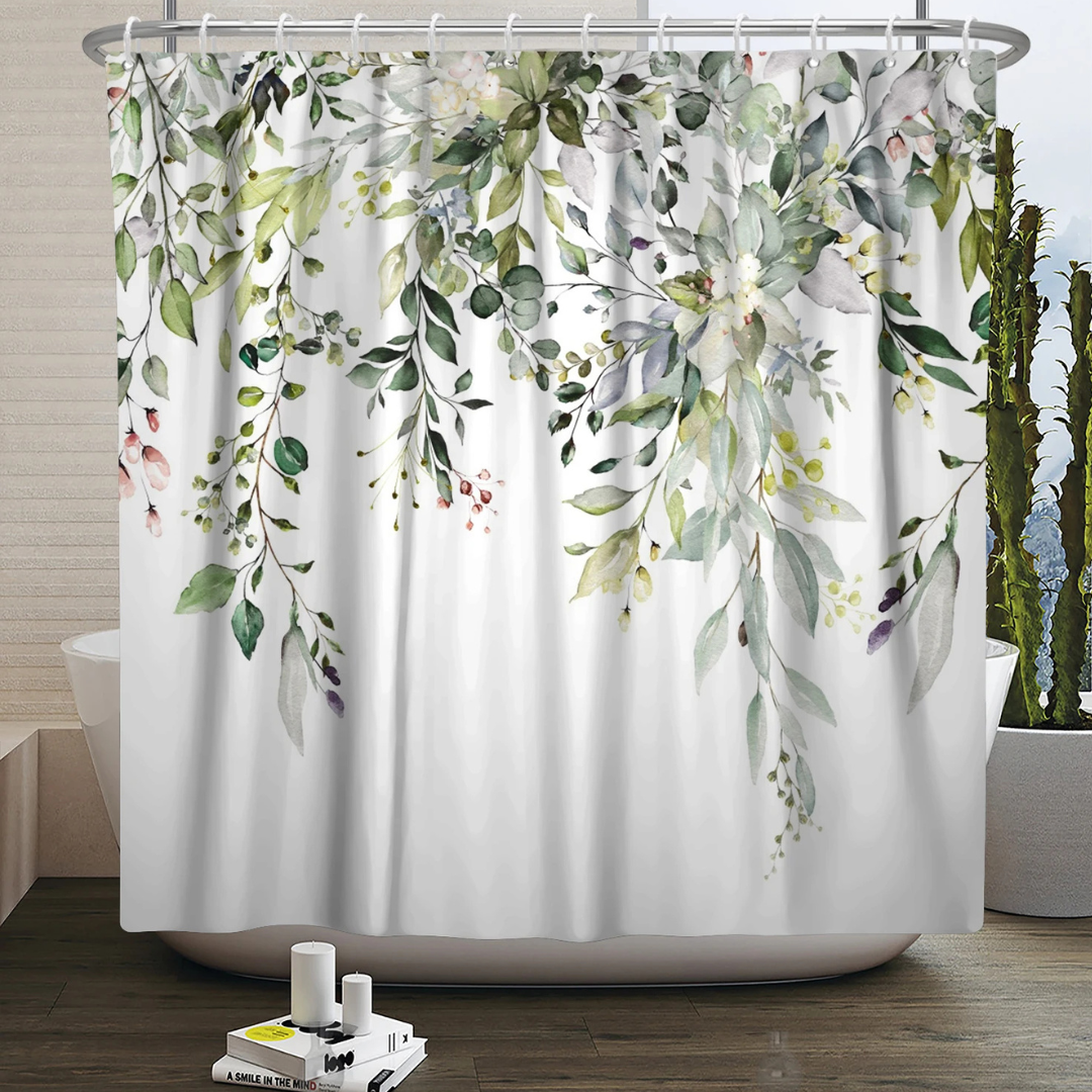 Owen Wild Green Eucalyptus Shower Curtain