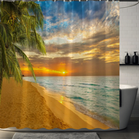 Thumbnail for  Palm Tree Sunset Shower Curtain
