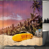Thumbnail for Palm Trees & Surf Beach Shower Curtain