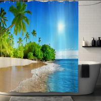 Thumbnail for Paradise Isle Palm Tree Shower Curtain