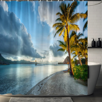 Thumbnail for Paradise Palm Tree Sunset Shower Curtain