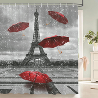 Thumbnail for Paris Rainfall Eiffel Tower Shower Curtain 