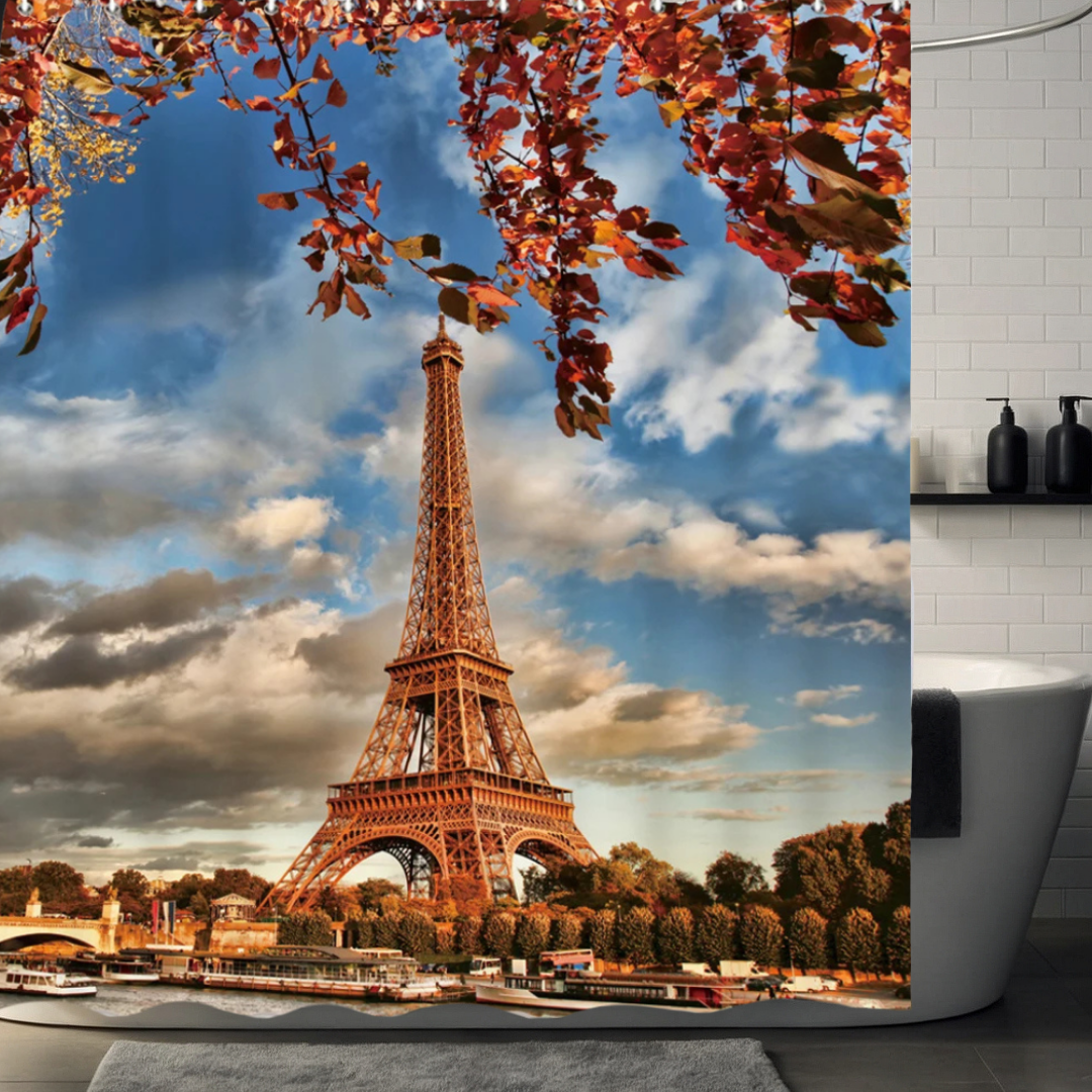 Parisian Elegance Eiffel Tower Shower Curtain