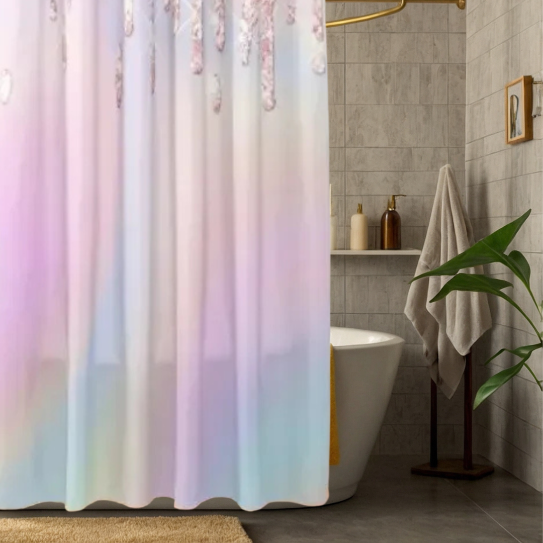 PearlWhisper Iridescent Shower Curtain