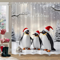Thumbnail for Penguin Christmas Shower Curtain