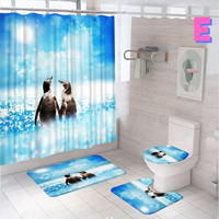 Thumbnail for loving Penguin Shower Curtain Set