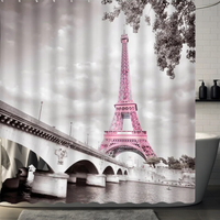 Thumbnail for Pink Eiffel Tower Shower Curtain
