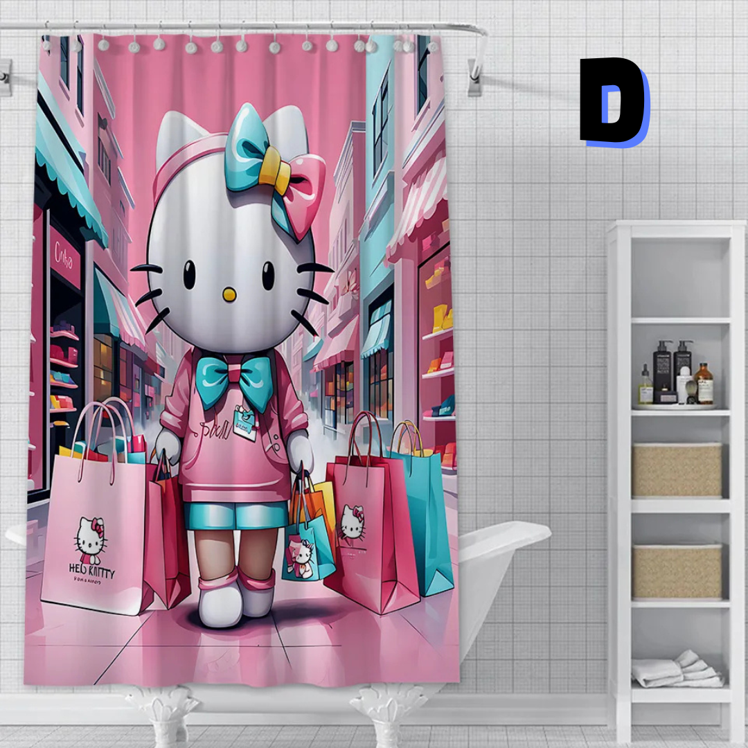 Pink Hello Kitty SHOPPING Shower Curtain