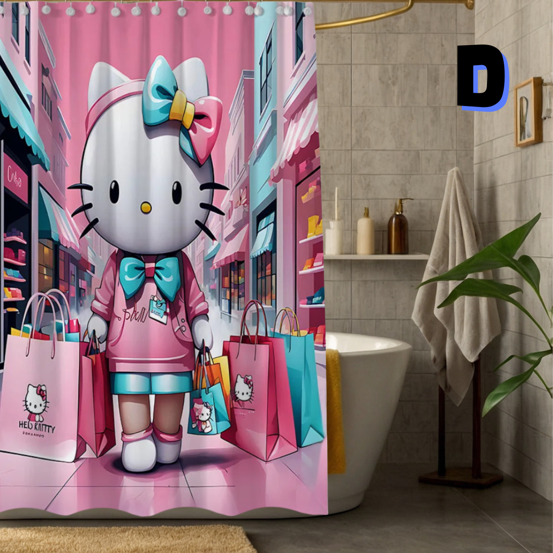 Pink Hello Kitty SHOPPING Shower Curtain